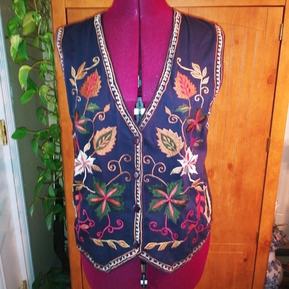 Vintage Pasta Embroidered Vest